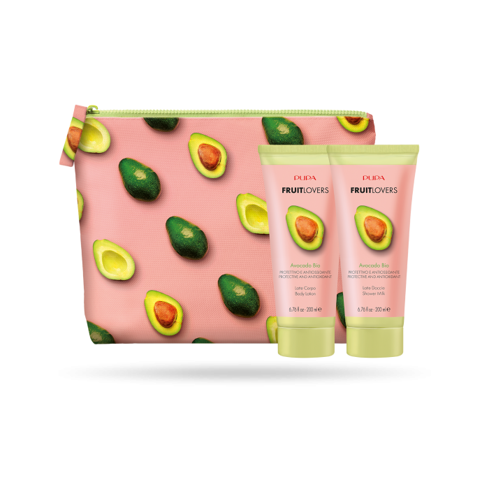 Set Pupa Fruit Lovers Avocado - Loțiune de corp pentru femei, 200 ml + Gel de duș, 200 ml + Trusă de transport Set Pupa Fruit Lovers Avocado - Loțiune de corp pentru femei, 200 ml + Gel de duș, 200 ml + Trusă de transport Gel de duș