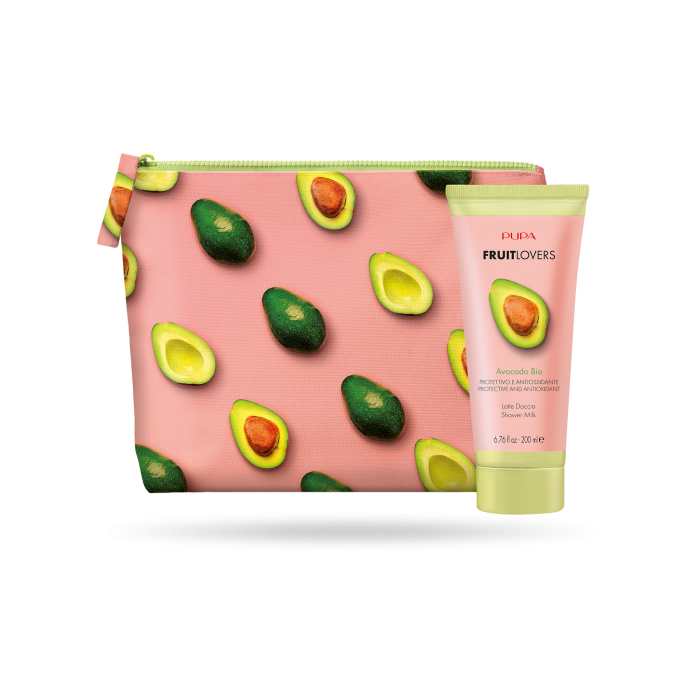 Set Pupa Fruit Lovers - Gel de duș pentru femei, Avocado, 200 ml + Geantă de transport Gel de duș