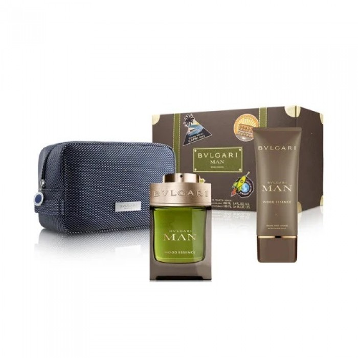 Set pentru bărbați Bvlgari MAN MAN Wood Essence - Apă de parfum 100 ml + Balsam după ras 100 ml + Trusă de transport Set pentru bărbați Bvlgari MAN MAN Wood Essence - Apă de parfum 100 ml + Balsam după ras 100 ml + Trusă de transport Parfumuri