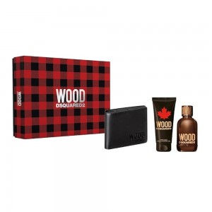 Set pentru bărbați DsQuared WOOD - Apă de toaletă 100 ml + Gel de duș 100 ml + Portofel