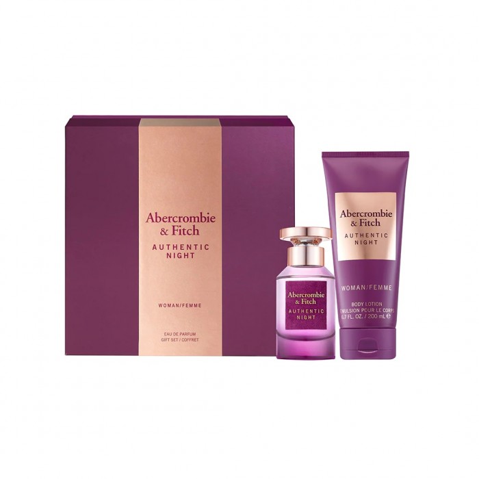 Set pentru femei Abercrombie&Fitch Authentic Night - Eau de Parfum 50 ml + Loțiune de corp 200 ml Set pentru femei Abercrombie&Fitch Authentic Night - Eau de Parfum 50 ml + Loțiune de corp 200 ml Parfumuri