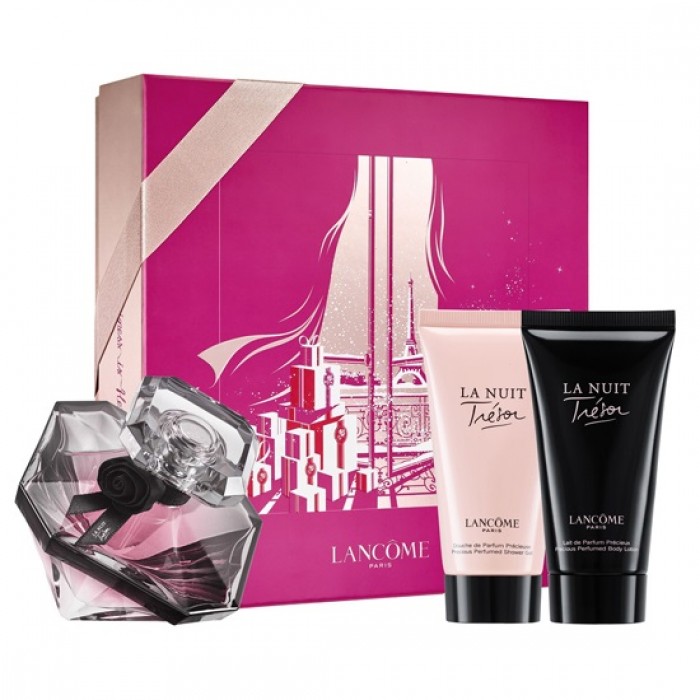 Set pentru femei Lancome Tresor La Nuit - Eau de Parfum 50 ml + Loțiune de corp 50 ml + Gel de duș 50 ml Parfumuri