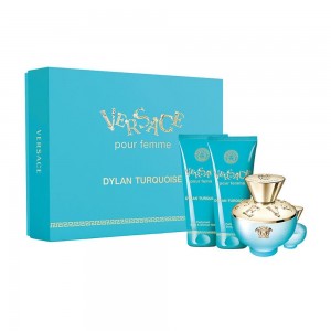 Set pentru femei Versace Dylan Turquoise - Apă de toaletă 100 ml + 5 ml + Gel de corp 100 ml + Gel de duș 100 ml Set pentru femei Versace Dylan Turquoise - Apă de toaletă 100 ml + 5 ml + Gel de corp 100 ml + Gel de duș 100 ml