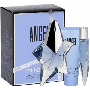 Set pentru femei Thierry Mugler ANGEL Refillable - Eau de Parfum 50 ml + Mini 10 ml + Loțiune de corp 50 ml