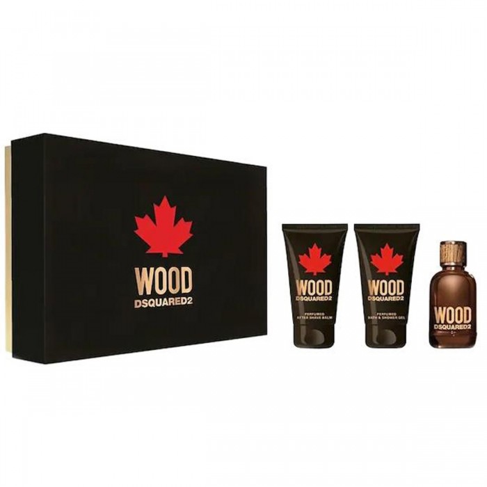Set pentru bărbați DsQuared WOOD - Apă de toaletă 50 ml + Gel de duș 50 ml + Balsam după ras 50 ml Parfumuri