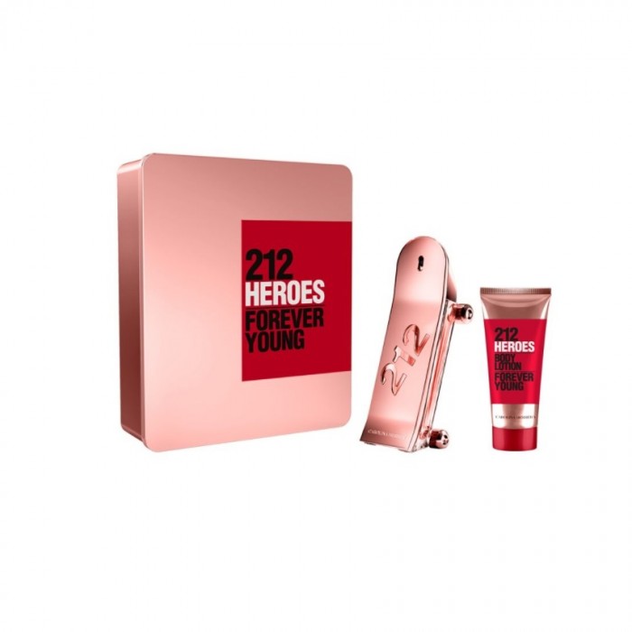 Set pentru femei Carolina Herrera 212 Heroes - Eau de Parfum 80 ml + Loțiune de corp 100 ml Parfumuri