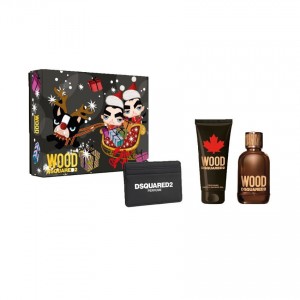Set pentru bărbați DsQuared WOOD - Apă de toaletă 100 ml + Gel de duș 100 ml + Card de prezentare