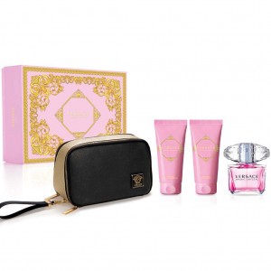 Set pentru femei Versace Bright Crystal - Apă de toaletă 90 ml + Loțiune de corp 100 ml + Gel de duș 100 ml + Trusă de transport