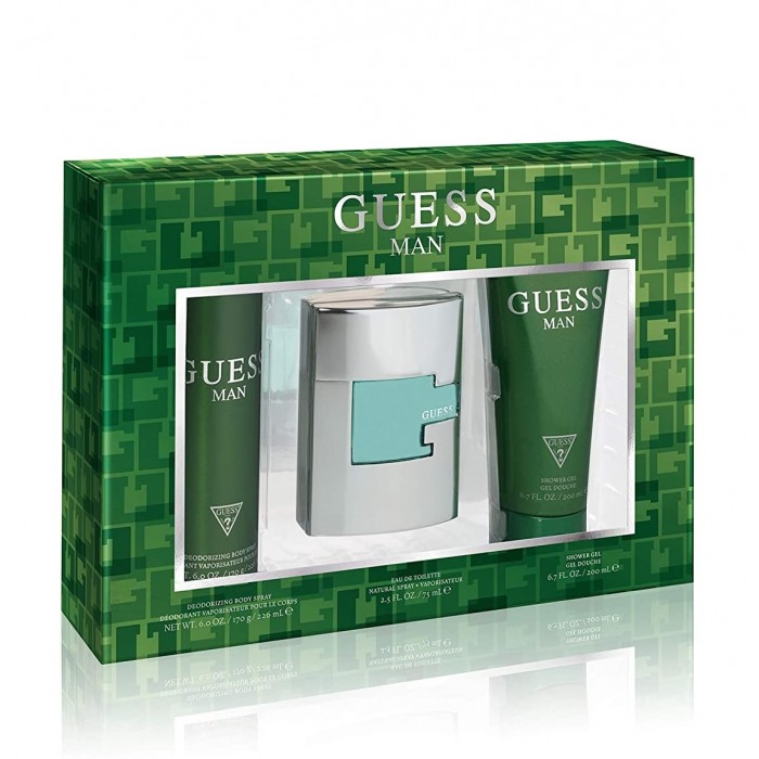 Set pentru bărbați Guess MAN - Apă de toaletă 75 ml + Deodorant 226 ml + Gel de duș 200 ml Parfumuri