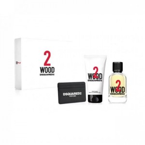Set unisex DsQuared 2 Wood - Apă de toaletă 50 ml + Gel de duș 50 ml + Card Case