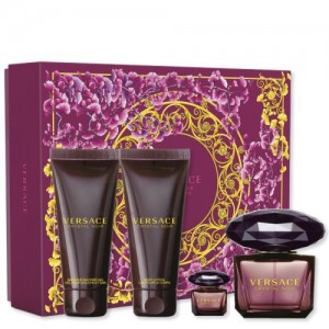 Set pentru femei Versace Crystal Noir - Eau de Toilette 90 ml + 5 ml + 5 ml + Loțiune de corp 100 ml + Gel de duș 100 ml Set pentru femei Versace Crystal Noir - Eau de Toilette 90 ml + 5 ml + 5 ml + Loțiune de corp 100 ml + Gel de duș 100 ml