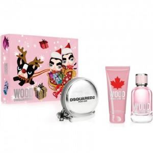 Set pentru femei DsQuared WOOD - Apă de toaletă 100 ml + Gel de duș 150 ml + Borsetă