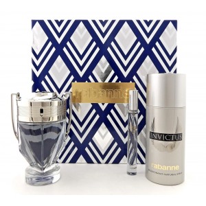 Set pentru bărbați Paco Rabanne Invictus - Apă de toaletă pentru bărbați 100 ml + Mini 10 ml + Deodorant DEO 150 ml Set pentru bărbați Paco Rabanne Invictus - Apă de toaletă pentru bărbați 100 ml + Mini 10 ml + Deodorant DEO 150 ml