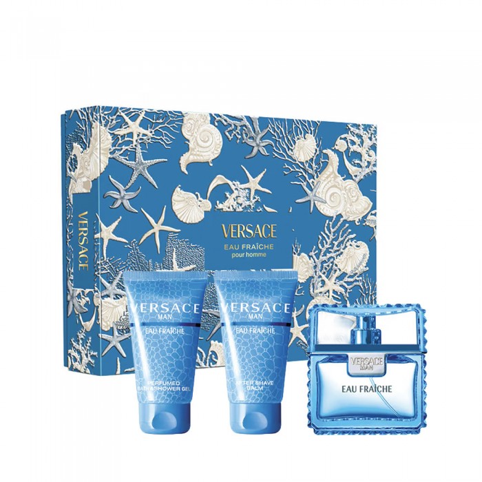 Set pentru bărbați Versace Man Eau Fraiche - Eau de Toilette 50 ml + Balsam aftershave 50 ml + Gel de duș 50 ml Preț pentru Set pentru bărbați Versace Man Eau Fraiche - Eau de Toilette 50 ml + Balsam aftershave 50 ml + Gel de duș 50 ml