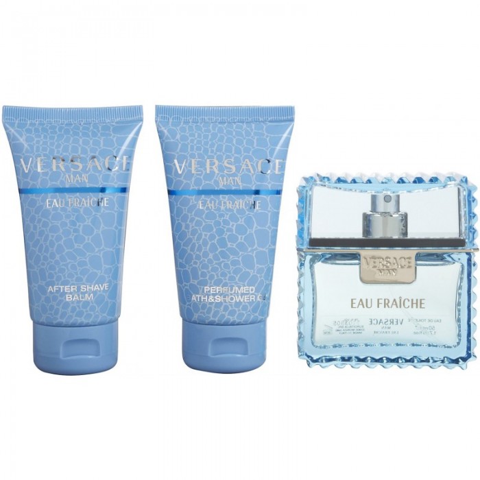Set pentru bărbați Versace Man Eau Fraiche - Eau de Toilette 50 ml + Balsam aftershave 50 ml + Gel de duș 50 ml Preț pentru Set pentru bărbați Versace Man Eau Fraiche - Eau de Toilette 50 ml + Balsam aftershave 50 ml + Gel de duș 50 ml