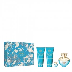 Set pentru femei Versace Dylan Turquoise - Eau de Toilette 100 ml + 5 ml + Gel de corp 100 ml + Gel de duș 100 ml Set pentru femei Versace Dylan Turquoise - Eau de Toilette 100 ml + 5 ml + Gel de corp 100 ml + Gel de duș 100 ml
