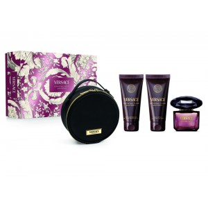 Set pentru femei Versace Crystal Noir - Eau de Parfum 90 ml + Loțiune de corp 100 ml + Gel de duș 100 ml + Trusă de cosmetice