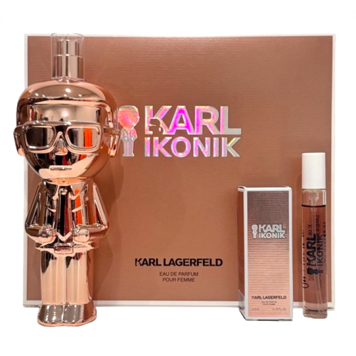 Preț pentru Set pentru femei Karl Lagerfeld Ikonik - Apă de parfum 100 ml + Mini Apă de parfum 7.5 ml + Mini Apă de parfum 4.5 ml