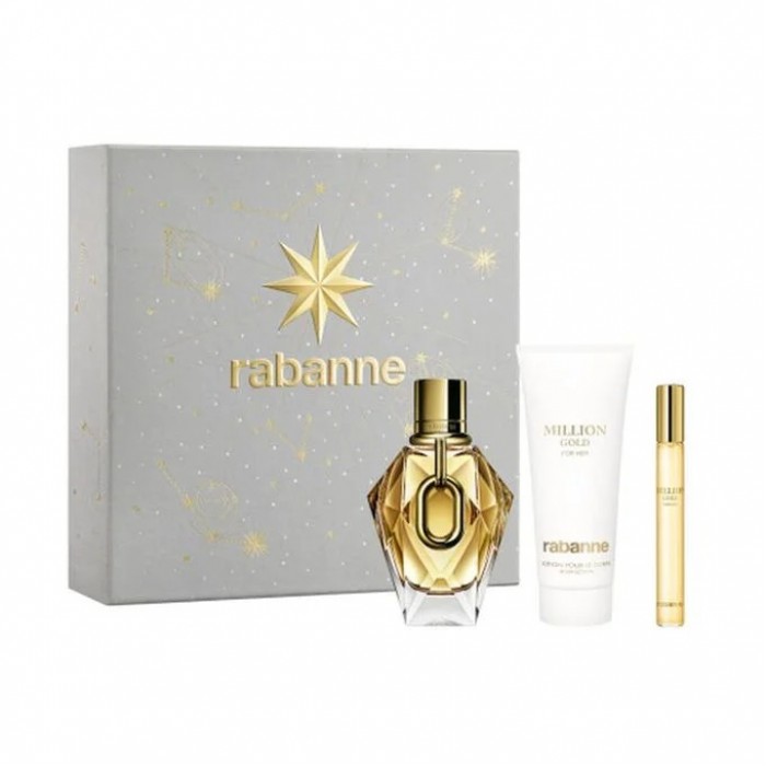 Set pentru femei Paco Rabanne 1 Million Gold - Apă de parfum 90 ml + Mini Apă de parfum 10 ml + Loțiune de corp 100 ml Preț pentru Set pentru femei Paco Rabanne 1 Million Gold - Apă de parfum 90 ml + Mini Apă de parfum 10 ml + Loțiune de corp 100 ml
