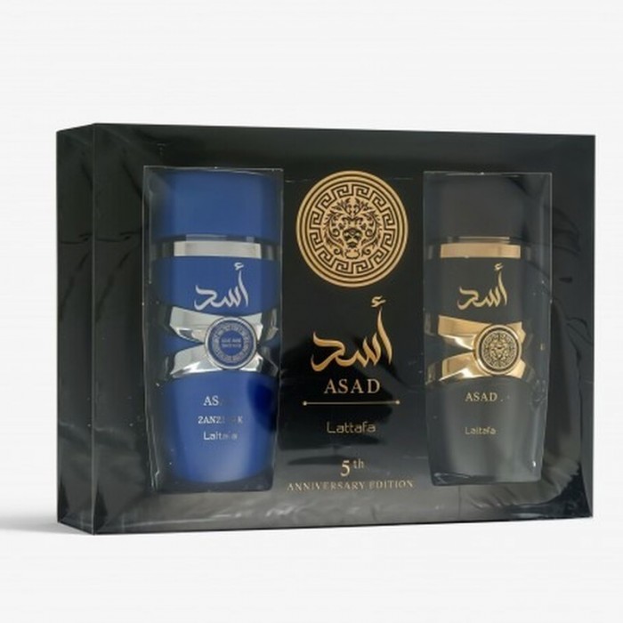 Preț pentru Set pentru bărbați Lattafa Asad 5th Anniversary Edition - Apă de parfum 100 ml + Apă de parfum 100 ml (ediție aniversară 5 ani)
