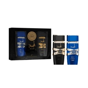 Set pentru bărbați Lattafa Asad 5th Anniversary Edition - Apă de parfum 100 ml + Apă de parfum 100 ml (ediție aniversară 5 ani)