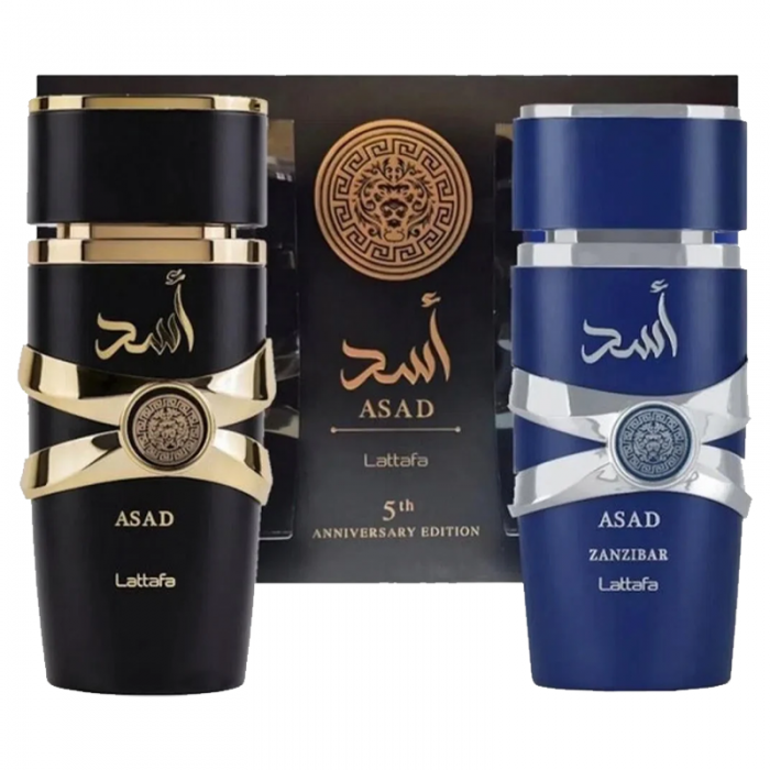 Preț pentru Set pentru bărbați Lattafa Asad 5th Anniversary Edition - Apă de parfum 100 ml + Apă de parfum 100 ml (ediție aniversară 5 ani)