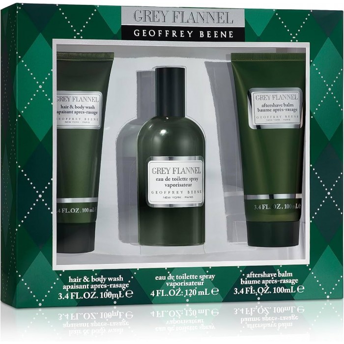 Set pentru bărbați Geoffrey Beene Grey Flannel - Apă de toaletă 120 ml + Loțiune după bărbierit 100 ml + Gel de duș 100 ml Preț pentru Set pentru bărbați Geoffrey Beene Grey Flannel - Apă de toaletă 120 ml + Loțiune după bărbierit 100 ml + Gel de duș 100 ml