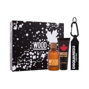 Set pentru bărbați DsQuared WOOD - Eau de Toilette 100 ml + Gel de duș 100 ml + Breloc