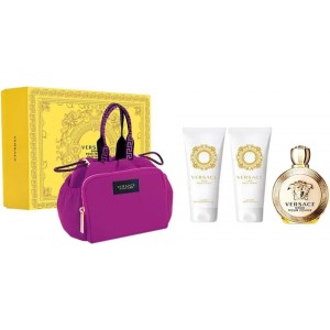 Set pentru femei Versace Eros Pour Femme - Eau de Parfum 100 ml + Loțiune pentru corp 100 ml + Gel de duș 100 ml + Plic