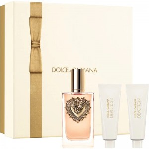 Set pentru femei Dolce&Gabbana Devotion - Eau de Parfum 100 ml + Loțiune pentru corp 50 ml + Gel de dus 50 ml Set pentru femei Dolce&Gabbana Devotion - Eau de Parfum 100 ml + Loțiune pentru corp 50 ml + Gel de dus 50 ml