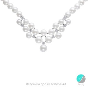 Lusya - Colier de perle cu zirconiu AA 6 mm FN13-2W Lusya - Colier de perle cu zirconiu AA 6 mm FN13-2W