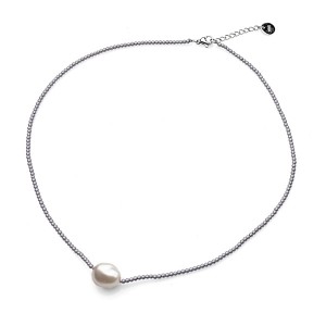 Carly - Colier cu perlă Edison și hematit A 9 - 10 mm 15675