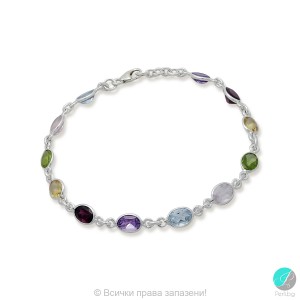 Capricorne - Brățară din argint cu ametist, peridot, citrin, cuarț roz, granat și topaz 888834451