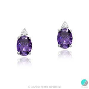Violet - Cercei din argint cu zirconiu colorat 70122170