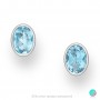 Emmanuelle - Cercei din argint oval cu topaz albastru natural 8837853Bt Pietre naturale