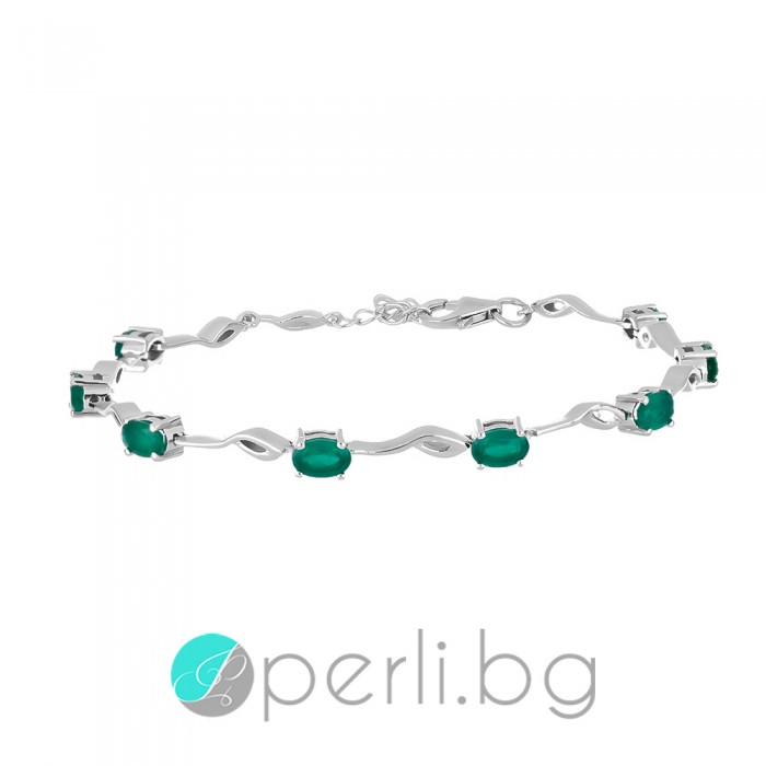 Beatrice - Brățară din argint cu onix verde natural 2.95 ct B032637Ga Pietre naturale