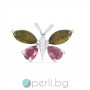 Turmalină Butterfly - Pandantiv fluture din argint cu turmalină naturală multi 0,66 ct P020182T Pietre naturale