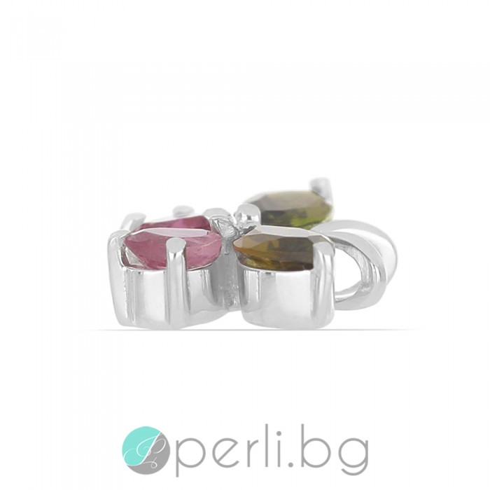 Turmalină Butterfly - Pandantiv fluture din argint cu turmalină naturală multi 0,66 ct P020182T Pietre naturale