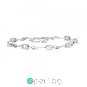 Adele Aqua Marine - Brățară din argint cu acvamarin natural 2,55 ct B032637Aq