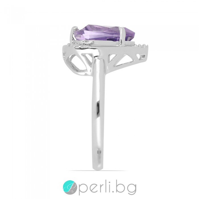 Liliac brazilian - Inel din argint cu ametist brazilian natural 2,58 ct R016161A Pietre naturale