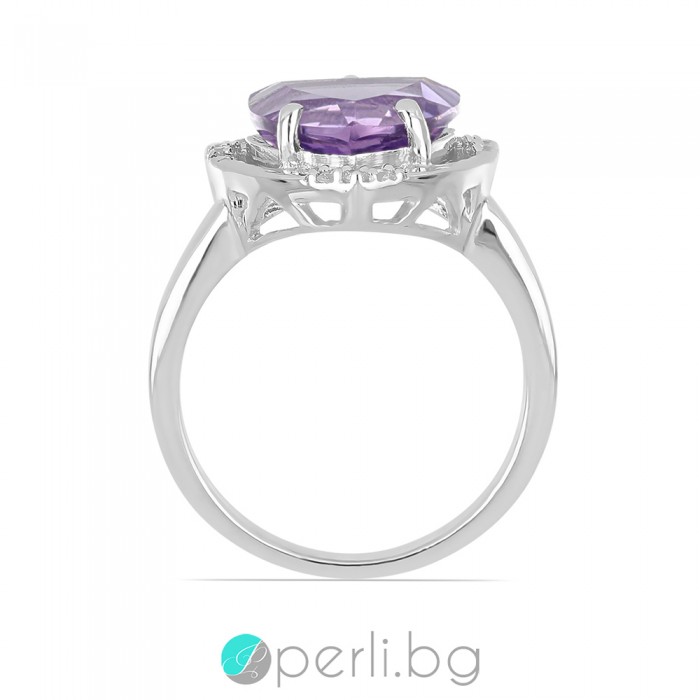 Liliac brazilian - Inel din argint cu ametist brazilian natural 2,58 ct R016161A Pietre naturale