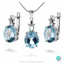 Aura invisible Sky Blue Topaz - Pandantiv din argint cu topaz albastru natural 5,57 ct și zirconiu P014176Bt Pietre naturale