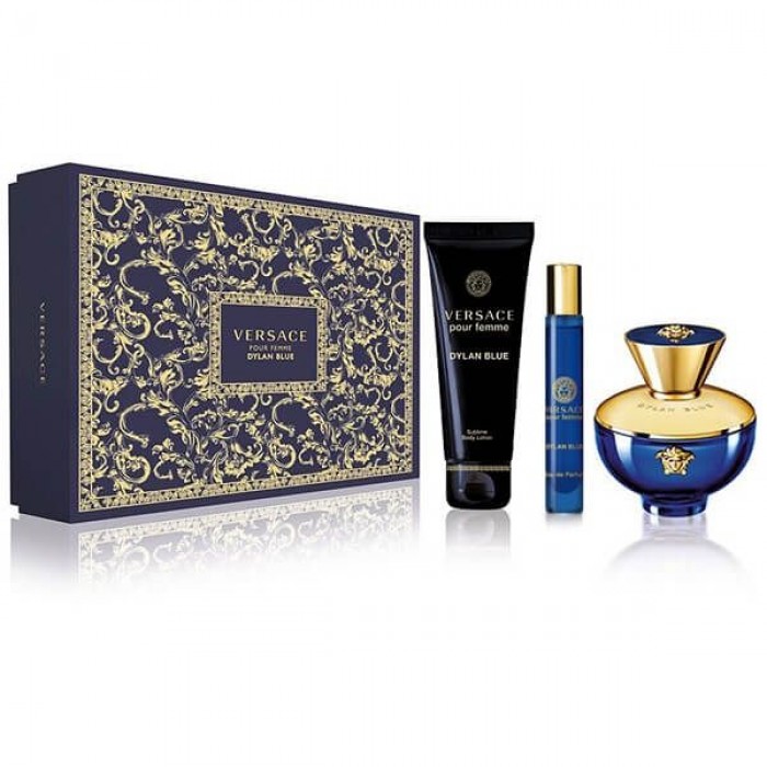 Set pentru femei Versace Dylan Blue - Eau de Parfum 100 ml + Mini 10 ml + Loțiune de corp BL 150 ml Set pentru femei Versace Dylan Blue - Eau de Parfum 100 ml + Mini 10 ml + Loțiune de corp BL 150 ml Parfumuri