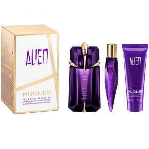 Set pentru femei Thierry Mugler ALIEN - Eau de Parfum Refillable 60 ml + Mini 10 ml + Gel de duș SG 50 ml