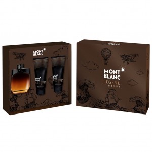 Set pentru bărbați Mont Blanc Legend Night - Eau de Parfum 100 ml + Balsam după ras ASB 100 ml + Gel de duș SG 100 ml