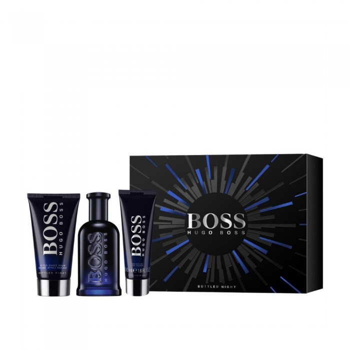 Set pentru bărbați Hugo Boss Bottled Night - Apă de toaletă 100 ml + Balsam după ras 75 ml + Gel de duș 50 ml Set pentru bărbați Hugo Boss Bottled Night - Apă de toaletă 100 ml + Balsam după ras 75 ml + Gel de duș 50 ml Parfumuri