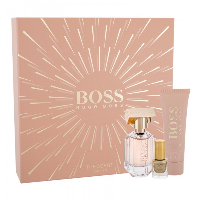 Set pentru femei HUGO BOSS THE SCENT - Apă de parfum 30 ml + Loțiune de corp BL 50 ml + Lac de unghii Set pentru femei HUGO BOSS THE SCENT - Apă de parfum 30 ml + Loțiune de corp BL 50 ml + Lac de unghii Parfumuri