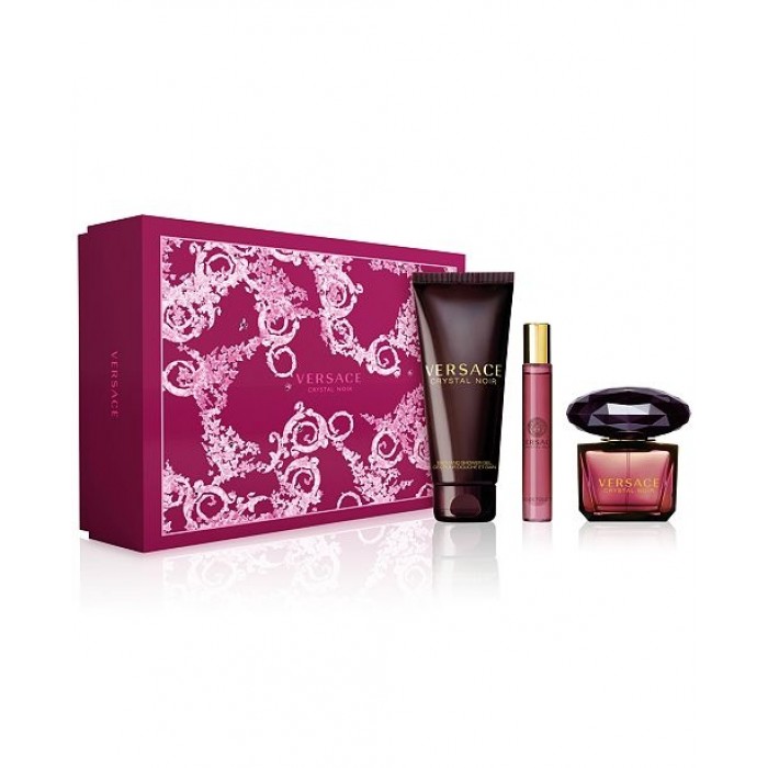 Set pentru femei Versace Crystal Noir - Eau de Toilette 90 ml + Gel de duș SG 150 ml + mini EDT 10 ml Parfumuri