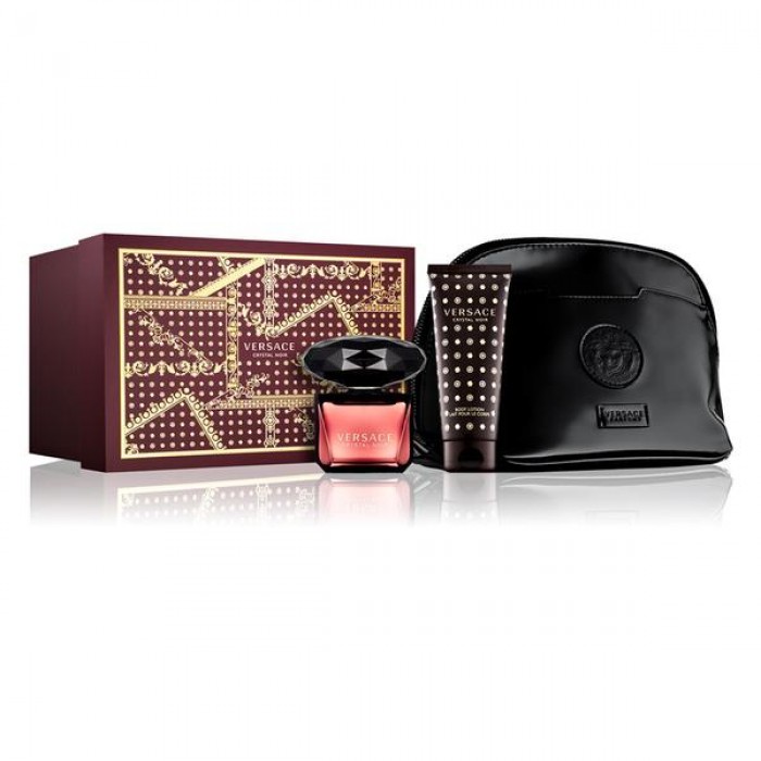 Set pentru femei Versace Crystal Noir - Eau de Toilette EDT 90 ml + Loțiune de corp 100 ml + Geantă Parfumuri