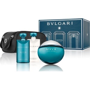 Set pentru bărbați Bvlgari Aqva - Apă de toaletă 100 ml + Balsam după ras ASB 75 ml + Gel de duș SG 75 ml + Trusă de transport